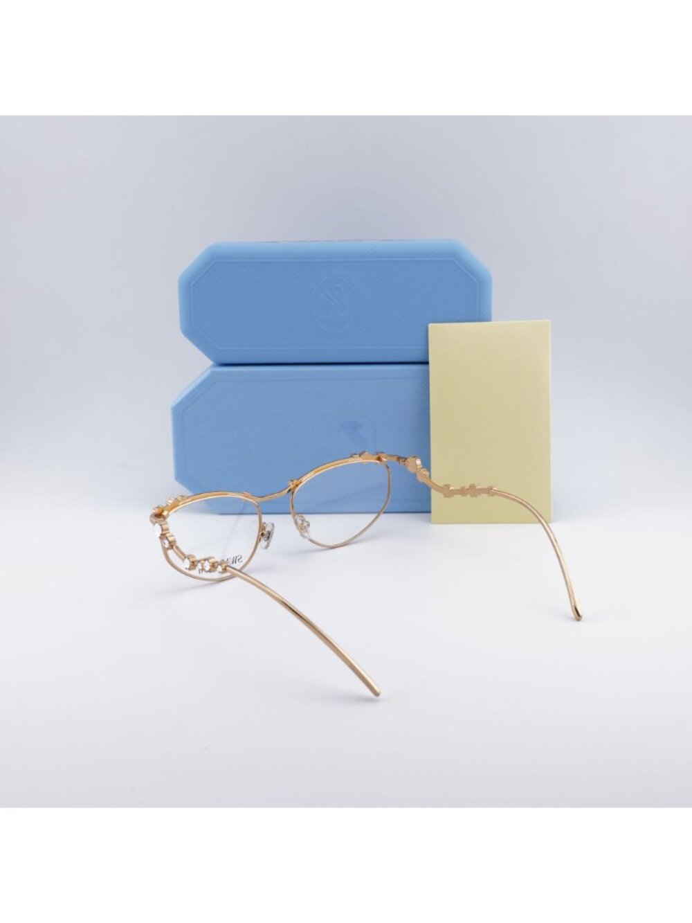 Swarovski SK1015 4004 Irregular Eyeglasses 55mm - Gold with Stones - Picture 4 of 10